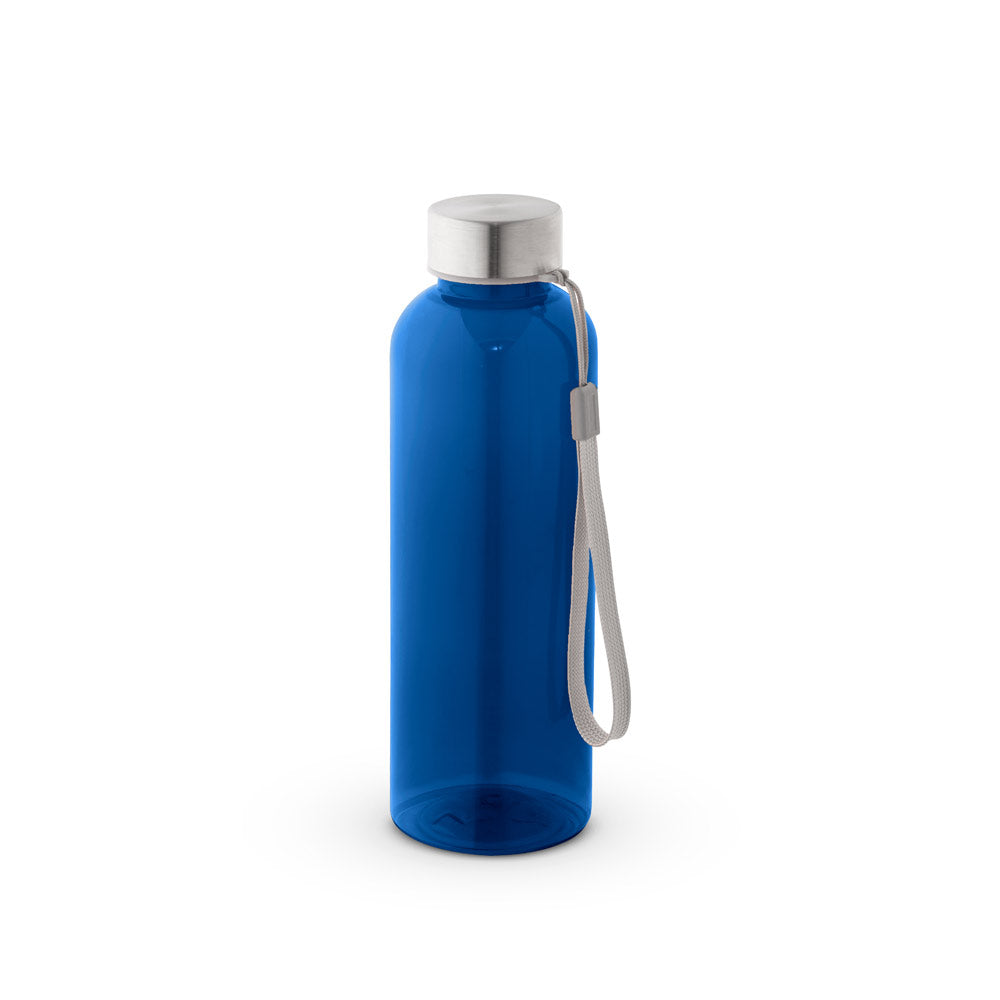 Plastenka iz reciklirane plastike rPET s kovinskim pokrovom in vrvico, 600 ml