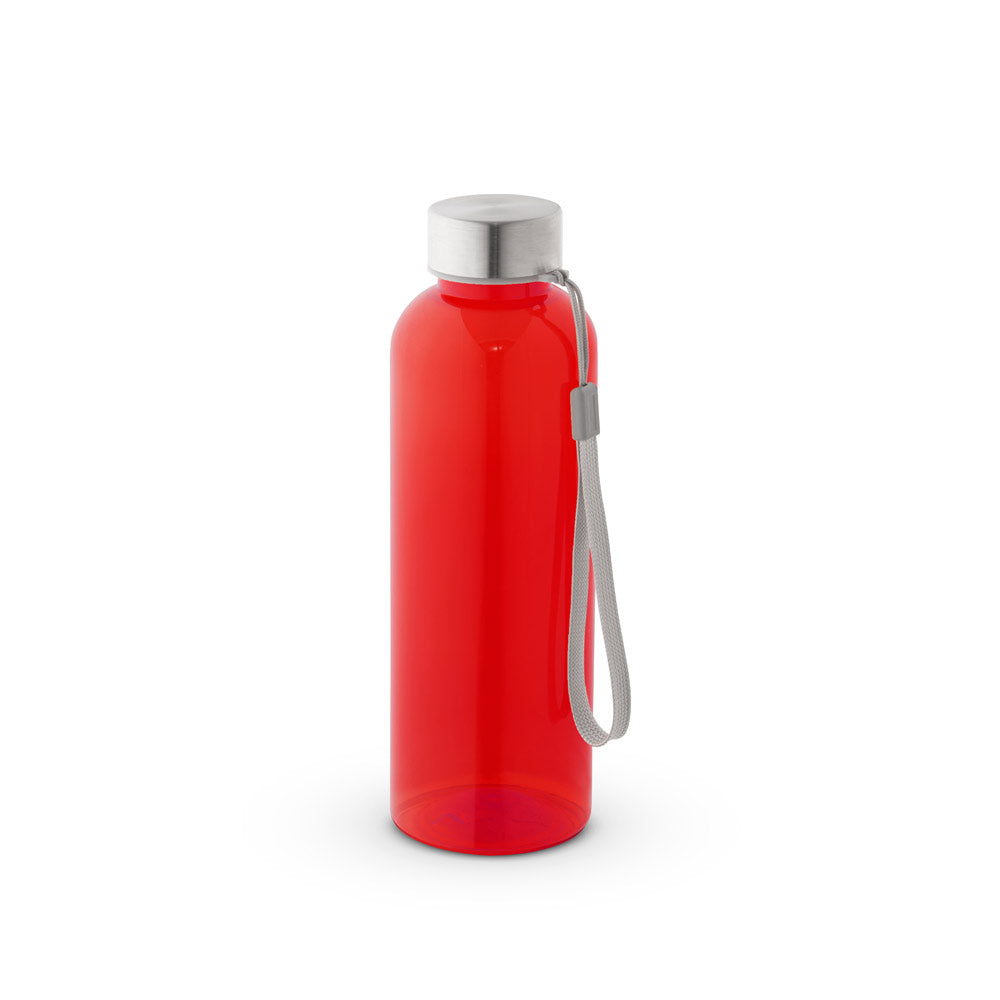 Plastenka iz reciklirane plastike rPET s kovinskim pokrovom in vrvico, 600 ml