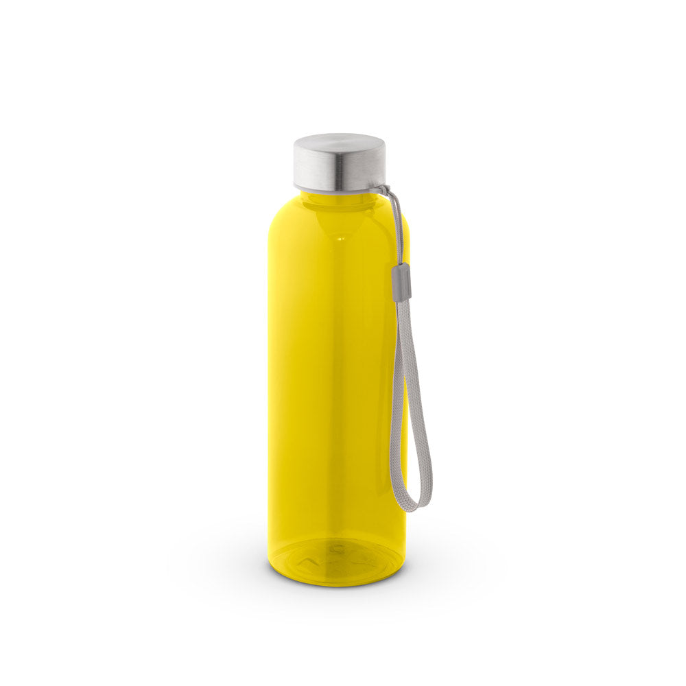 Plastenka iz reciklirane plastike rPET s kovinskim pokrovom in vrvico, 600 ml