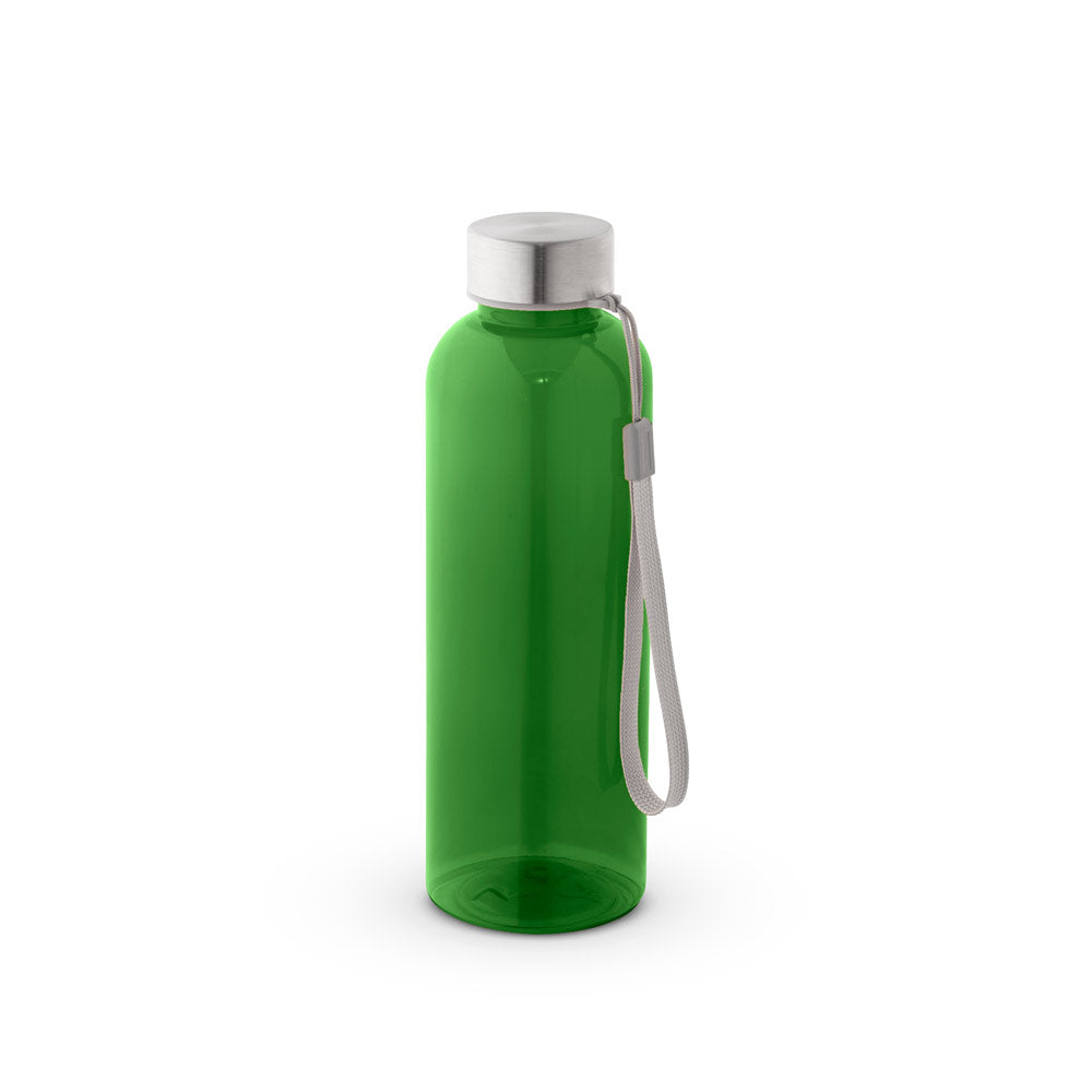 Plastenka iz reciklirane plastike rPET s kovinskim pokrovom in vrvico, 600 ml