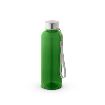 Plastenka iz reciklirane plastike rPET s kovinskim pokrovom in vrvico, 600 ml