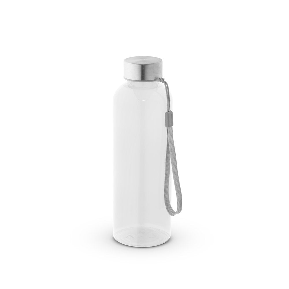 Plastenka iz reciklirane plastike rPET s kovinskim pokrovom in vrvico, 600 ml
