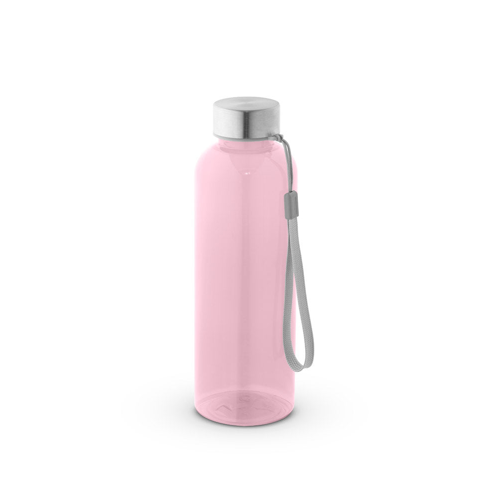 Plastenka iz reciklirane plastike rPET s kovinskim pokrovom in vrvico, 600 ml