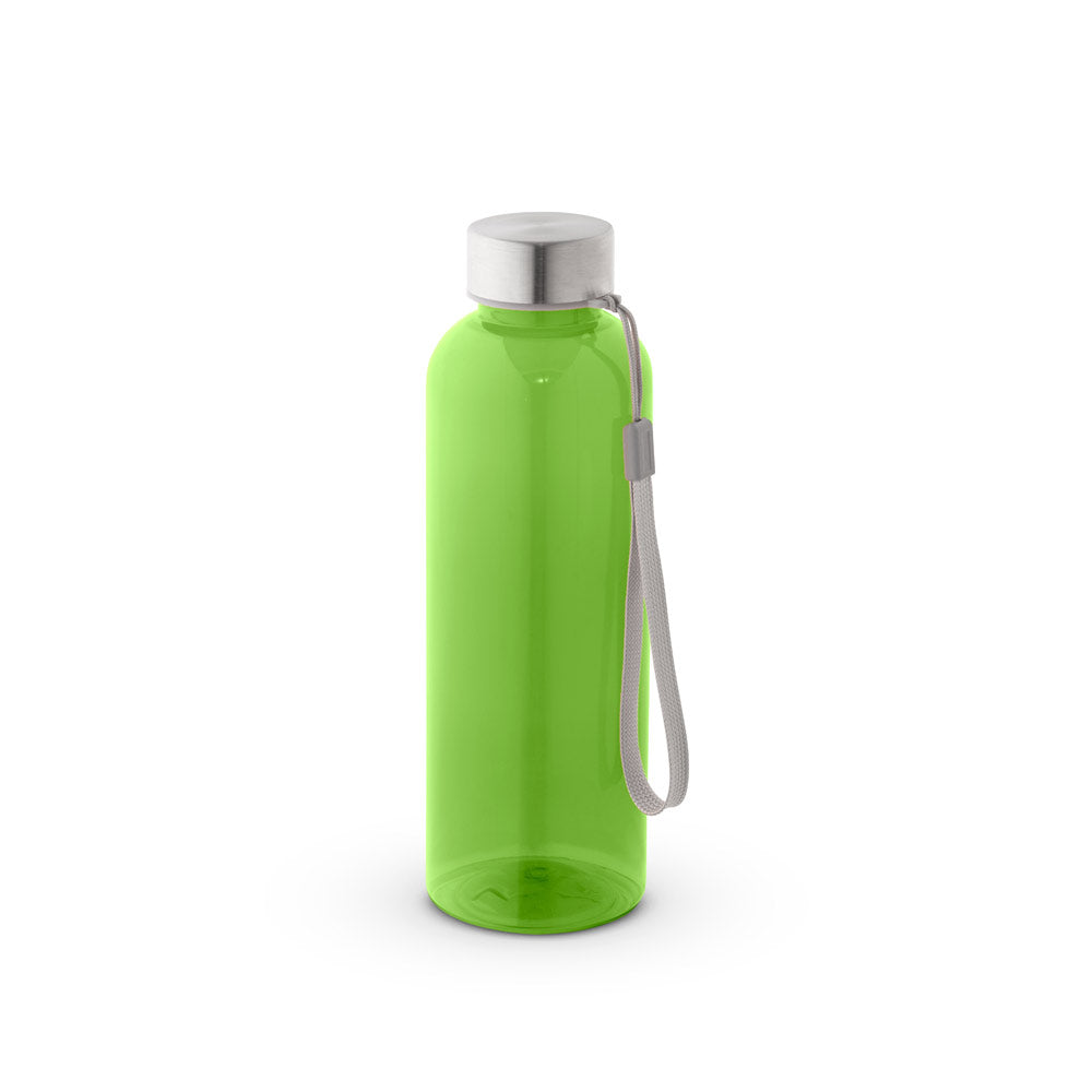 Plastenka iz reciklirane plastike rPET s kovinskim pokrovom in vrvico, 600 ml