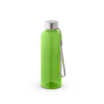Plastenka iz reciklirane plastike rPET s kovinskim pokrovom in vrvico, 600 ml