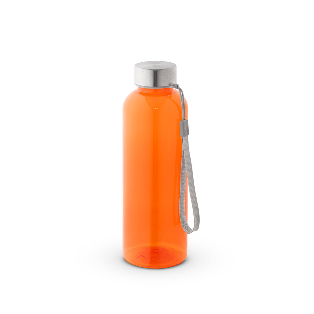 Plastenka iz reciklirane plastike rPET s kovinskim pokrovom in vrvico, 600 ml