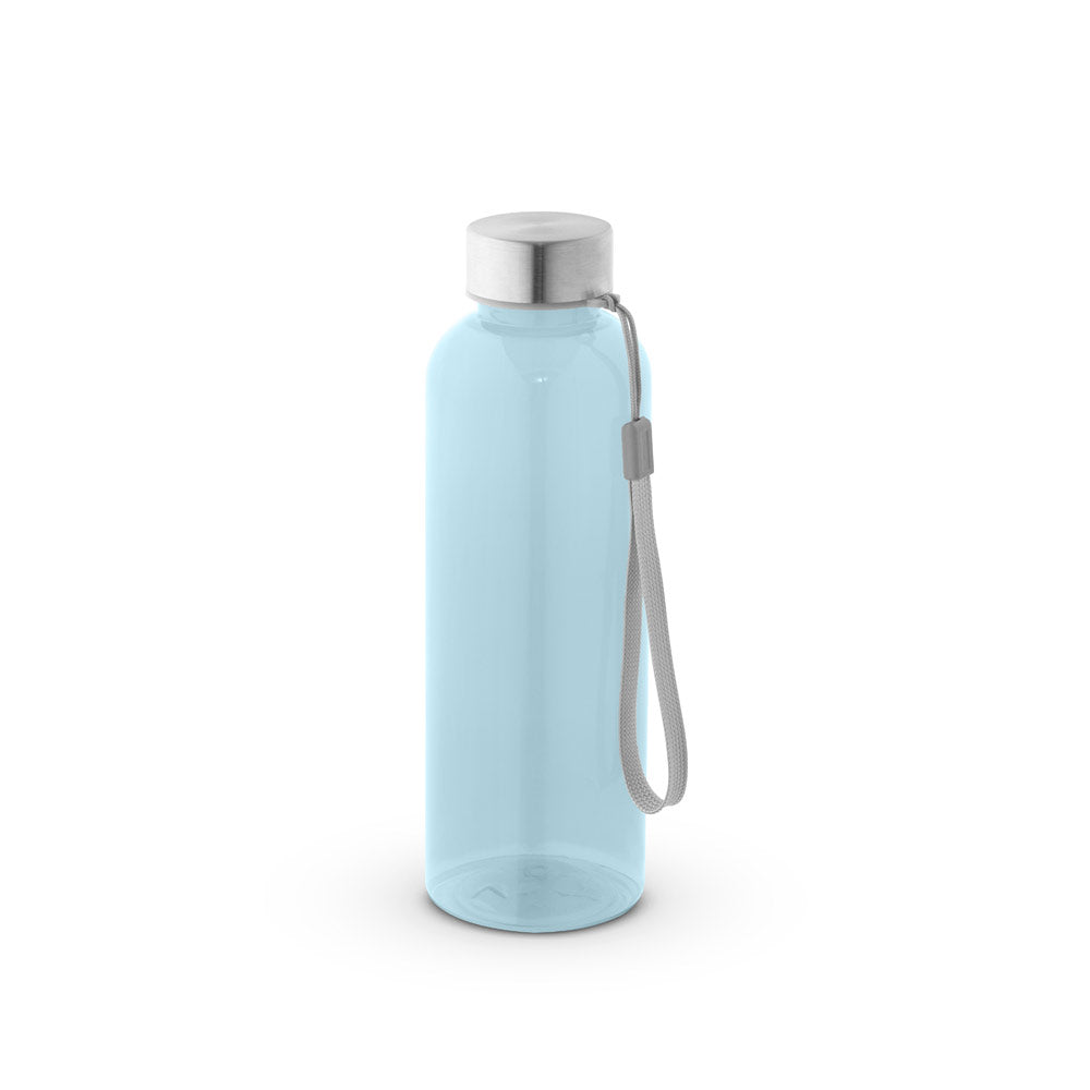 Plastenka iz reciklirane plastike rPET s kovinskim pokrovom in vrvico, 600 ml