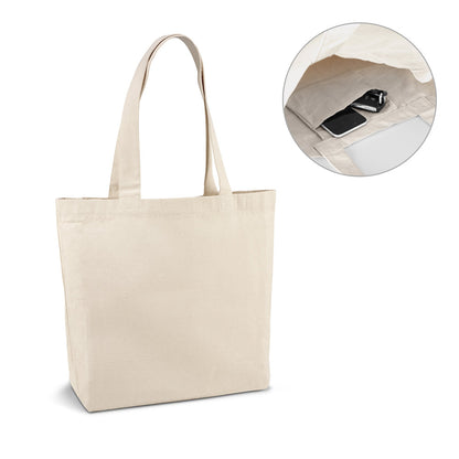 Bombažna canvas vrečka z dolgimi ročaji, 280 g/m²
