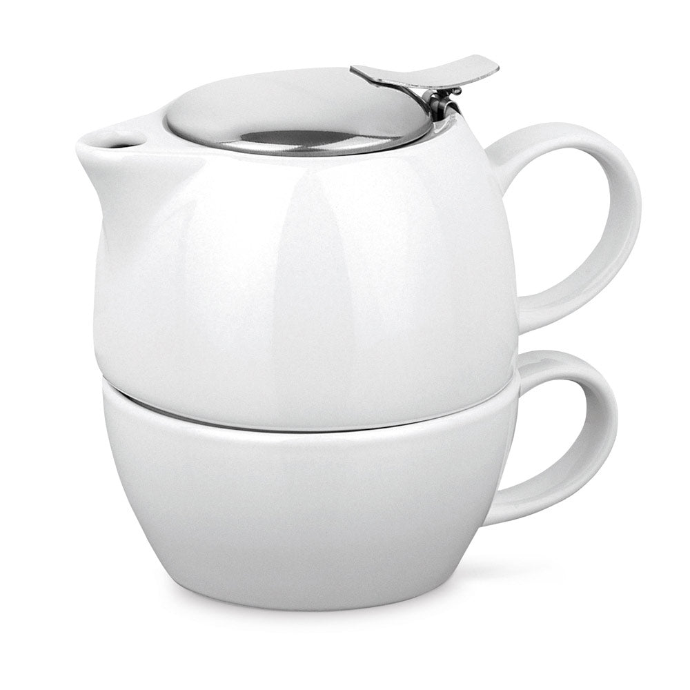 Porcelanasti čajni komplet 2 v 1