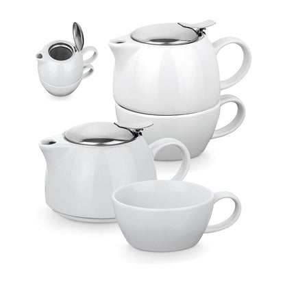 Porcelanasti čajni komplet 2 v 1
