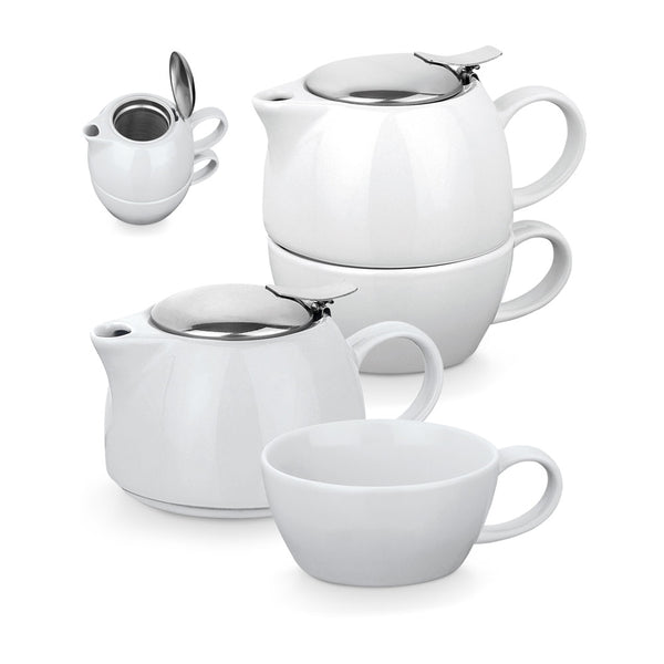 Porcelanasti čajni komplet 2 v 1