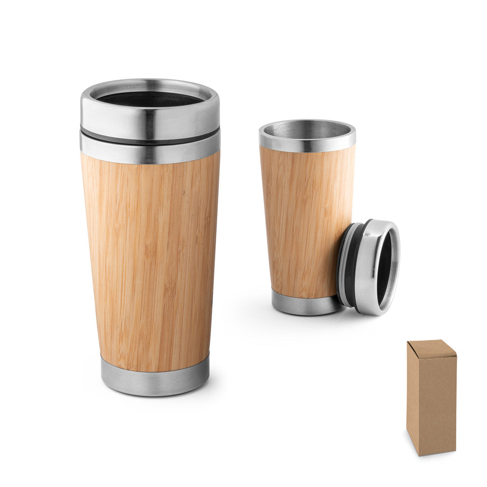 Potovalni lonček videz bambusa, 500 ml