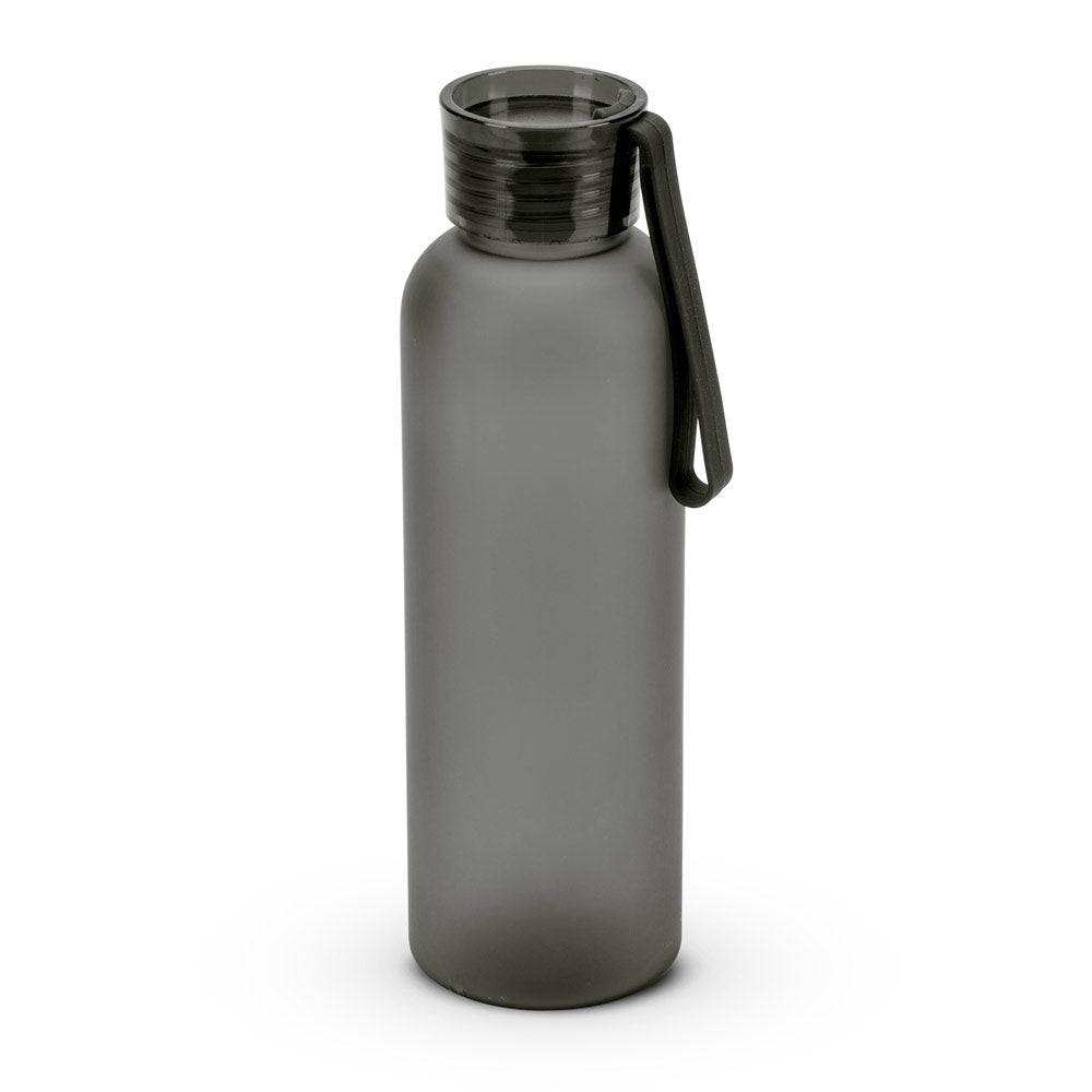 Športna plastenka iz reciklirane plastike rPET z matirano površino in silikonskim trakom, 600 ml