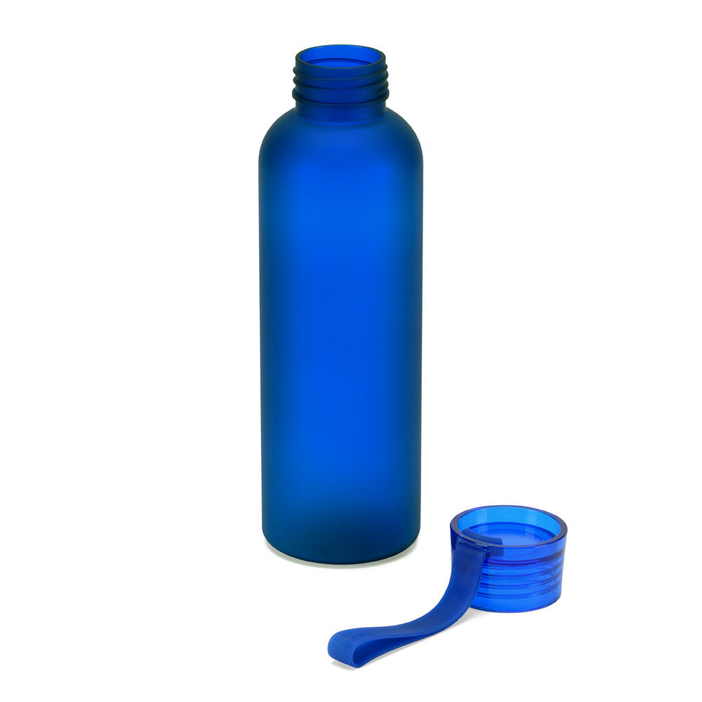 Športna plastenka iz reciklirane plastike rPET z matirano površino in silikonskim trakom, 600 ml