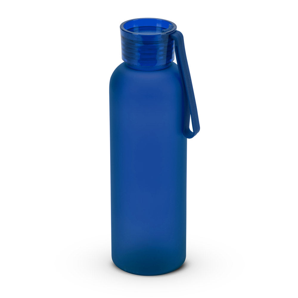 Športna plastenka iz reciklirane plastike rPET z matirano površino in silikonskim trakom, 600 ml