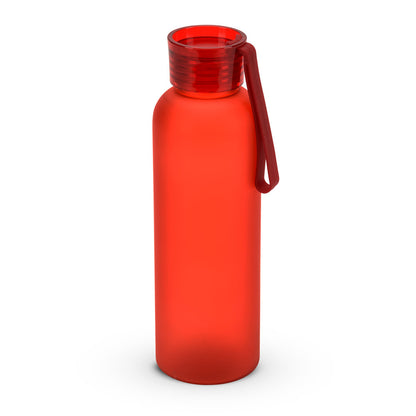 Športna plastenka iz reciklirane plastike rPET z matirano površino in silikonskim trakom, 600 ml