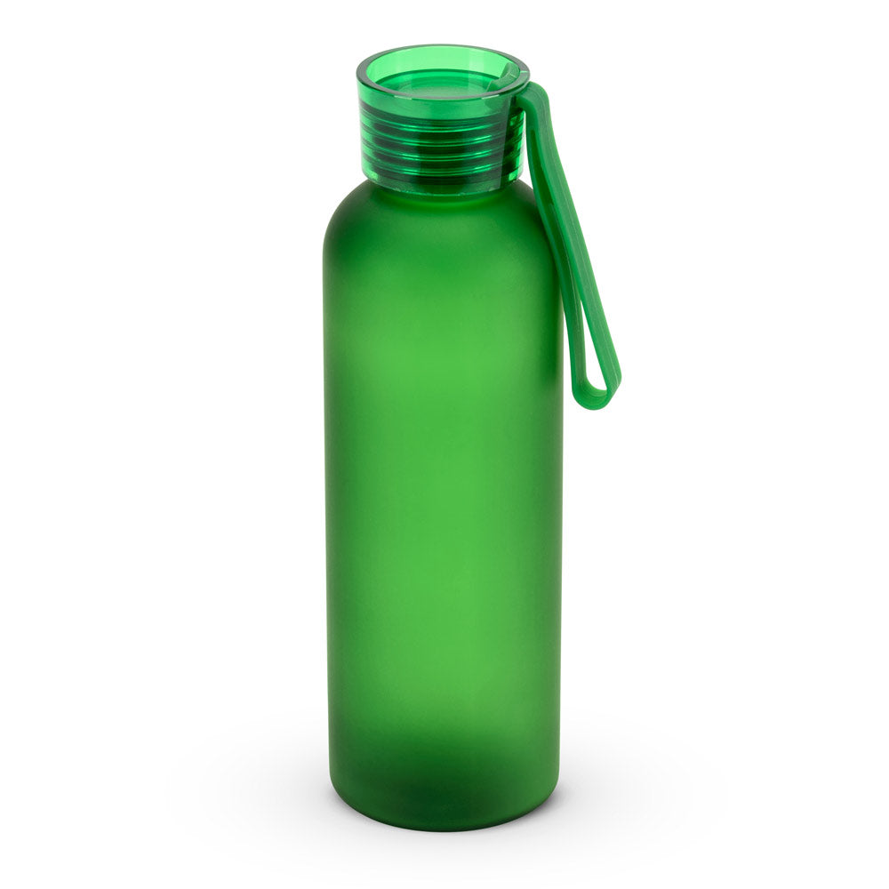 Športna plastenka iz reciklirane plastike rPET z matirano površino in silikonskim trakom, 600 ml