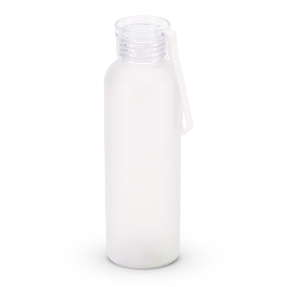 Športna plastenka iz reciklirane plastike rPET z matirano površino in silikonskim trakom, 600 ml