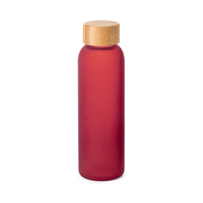 Steklena flaška z matirano površino in z bambusovim pokrovom, 520 ml