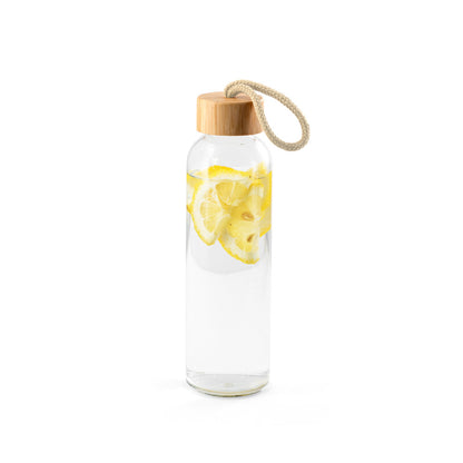 Steklena flaška z bambusovim pokrovom, 520 ml