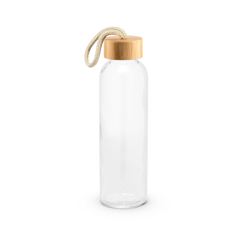 Steklena flaška z bambusovim pokrovom, 520 ml
