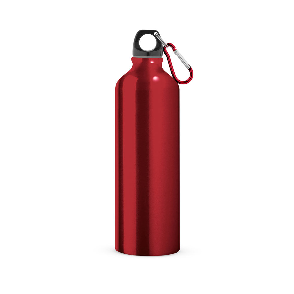 Aluminijasta športna steklenica s karabinom, 800 ml