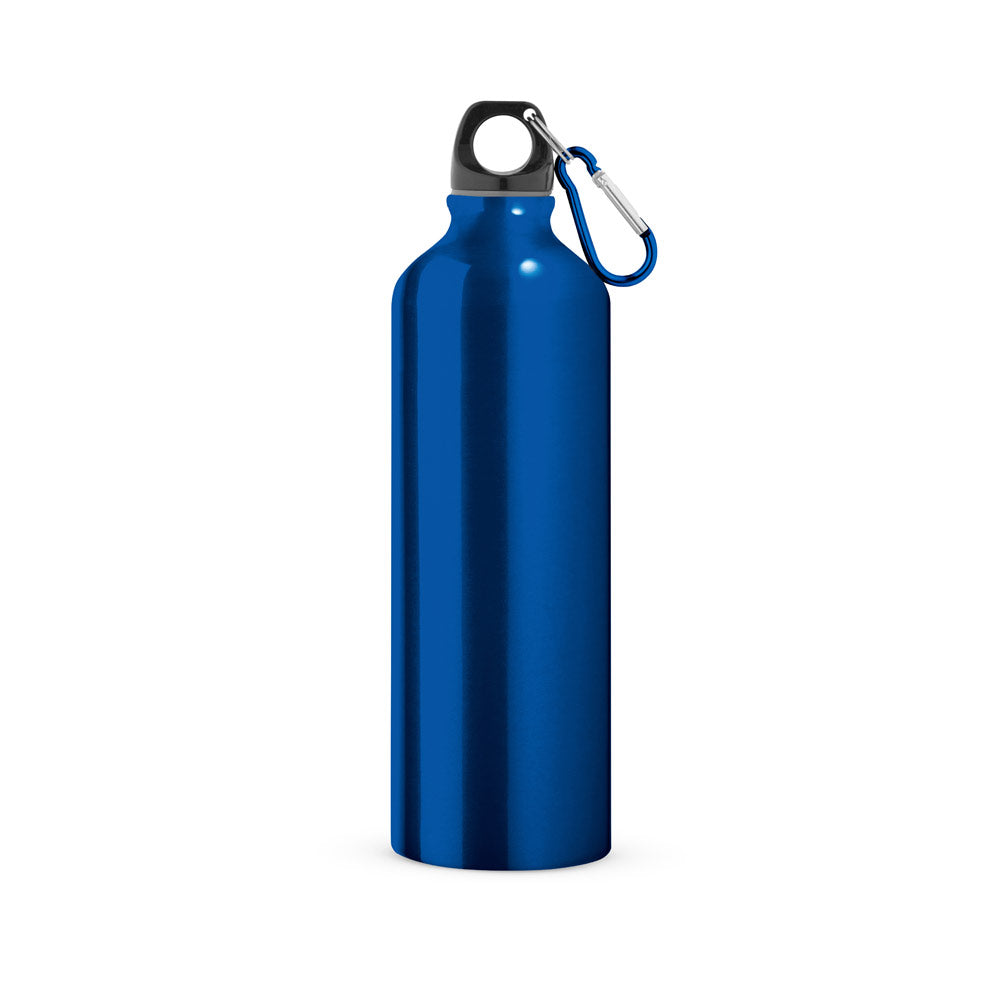 Aluminijasta športna steklenica s karabinom, 800 ml