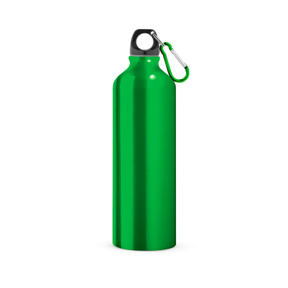 Aluminijasta športna steklenica s karabinom, 800 ml