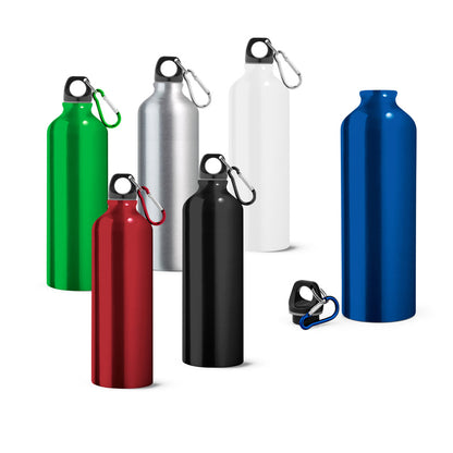 Aluminijasta športna steklenica s karabinom, 800 ml