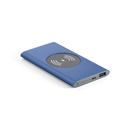 Power bank iz recikliranega aluminija 4.000 mAh z brezžičnim polnilnikom
