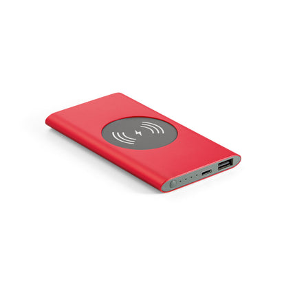 Power bank iz recikliranega aluminija 4.000 mAh z brezžičnim polnilnikom