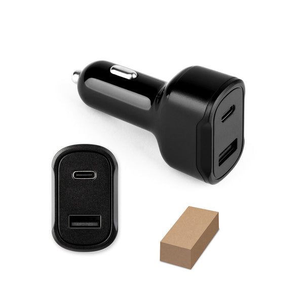 Avtomobilski polnilnik z izhodoma USB-C in USB-A