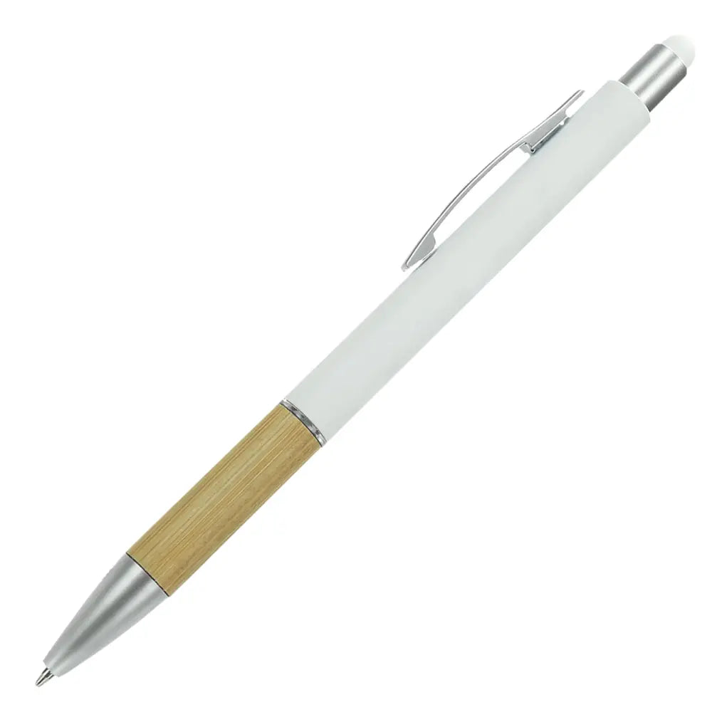 Aluminijasti kemični svinčnik z detajli iz bambusa touch