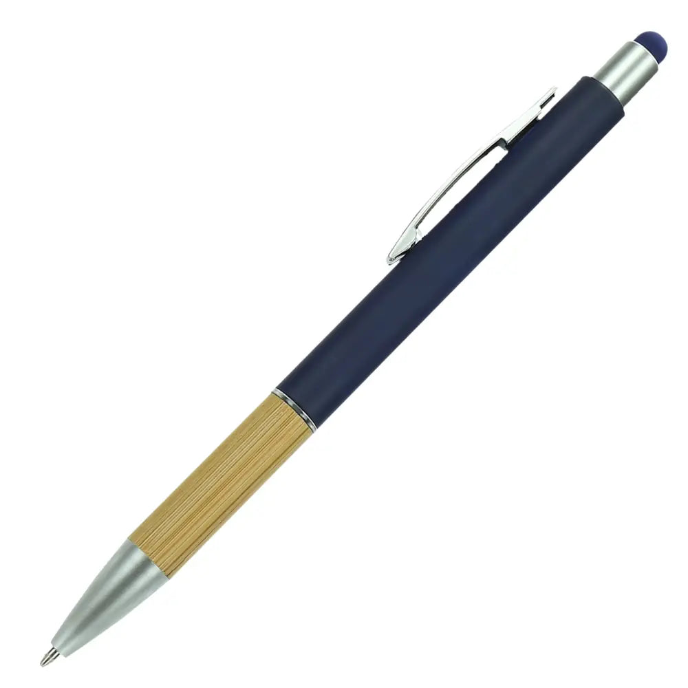 Aluminijasti kemični svinčnik z detajli iz bambusa touch
