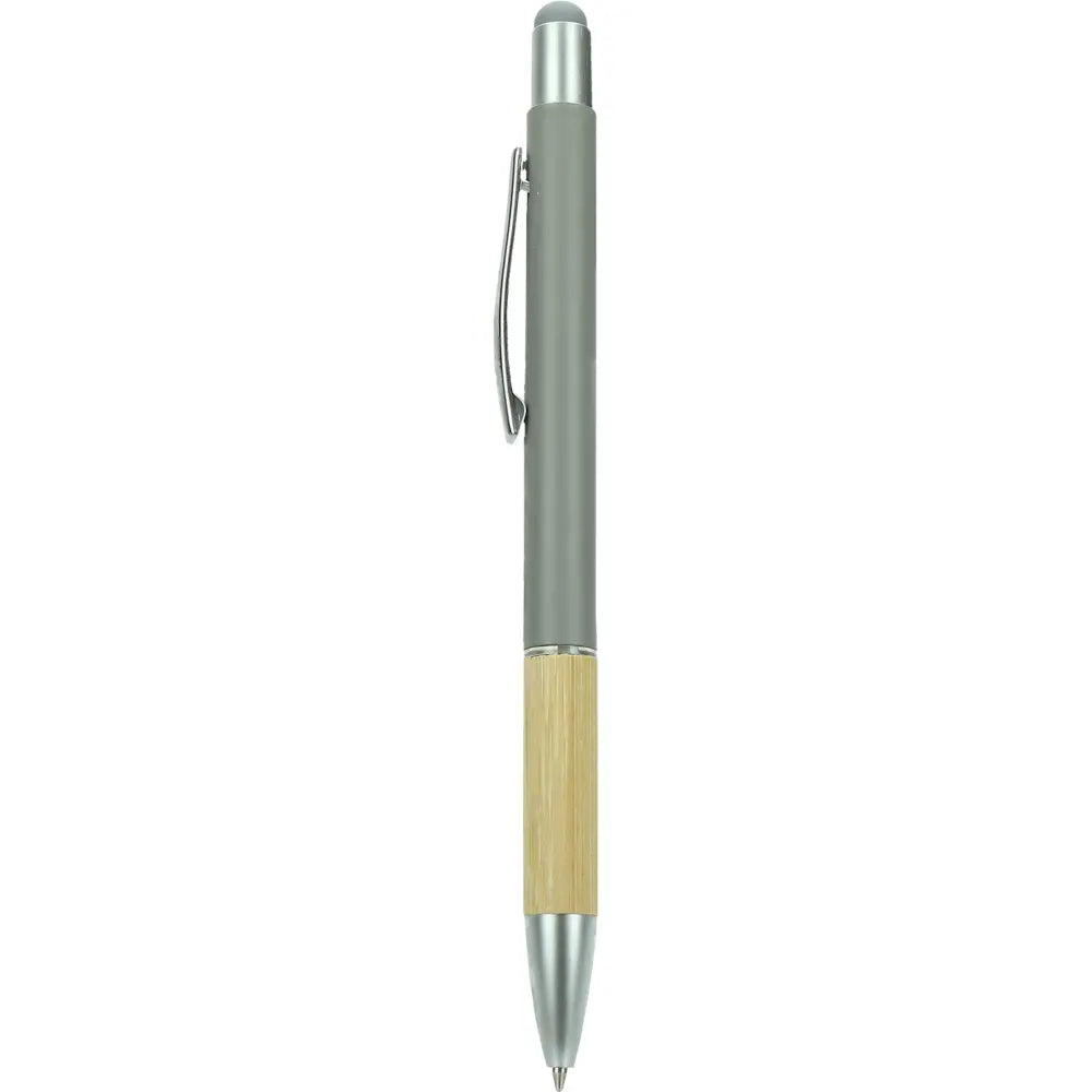 Aluminijasti kemični svinčnik z detajli iz bambusa touch