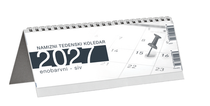 Koledar NAMIZNI - POKONČNI - Enobarvni siv