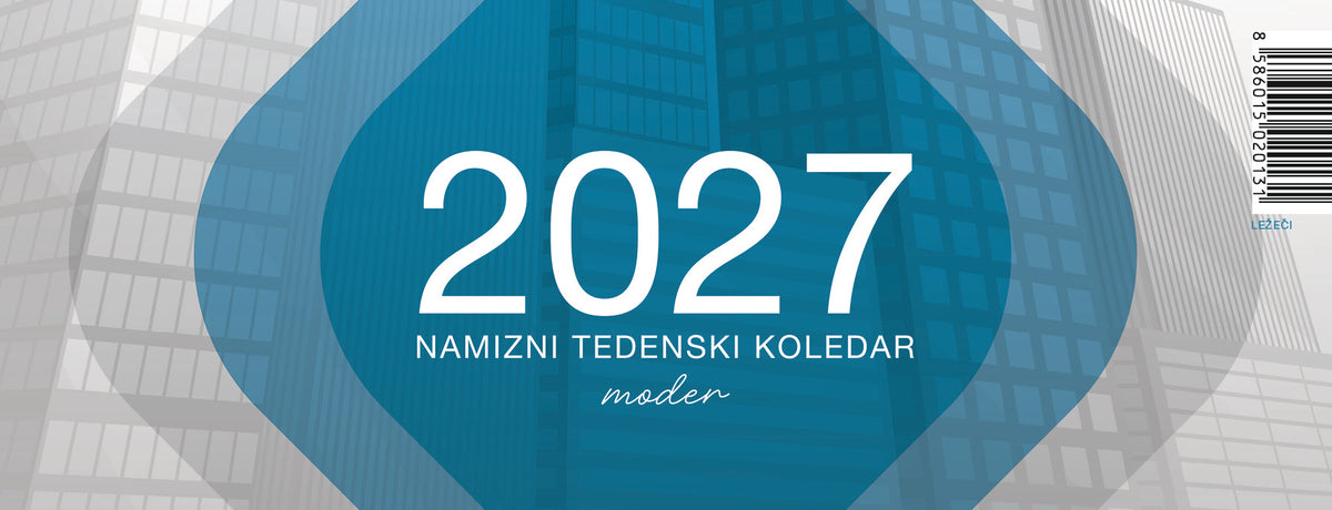 Koledar NAMIZNI - LEŽEČI - moder