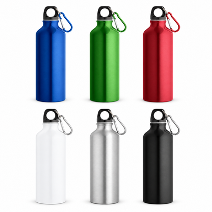 Športna steklenica iz recikliranega aluminija s karabinom, 530 ml