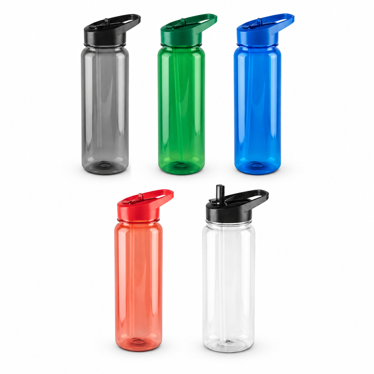 Športna plastenka iz reciklirane plastike rPET s slamico, 750 ml