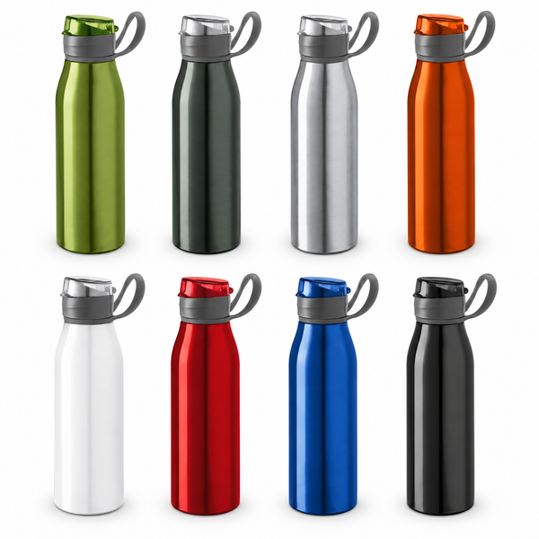 Športna steklenica iz aluminija z ročajem za prenašanje, 650 ml