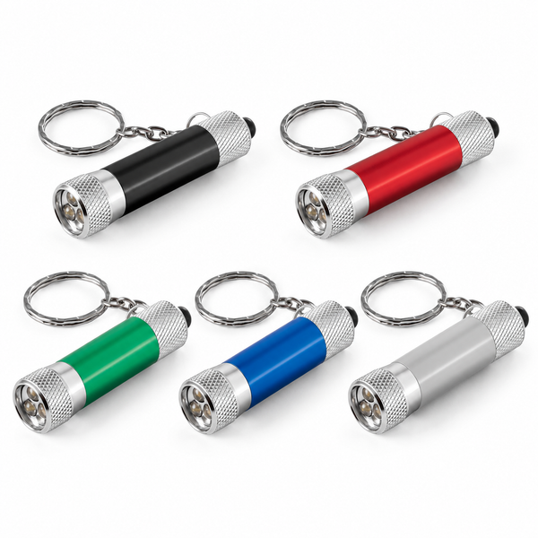 Obesek za ključe iz recikliranega aluminija s 3 LED-lučkami